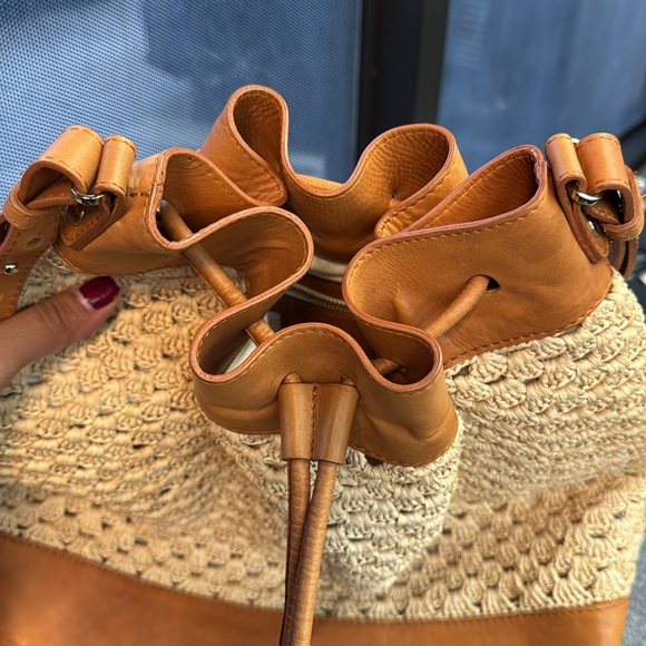 Helen Kaminski Leather and Woven Straw Bucket Bag - Picture 14 of 14